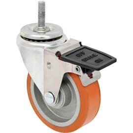 Stainless steel swivel caster with high temperature wheel and brake  |  1701-94 displayed