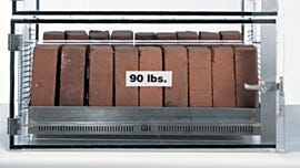 Adjustable shelves support weight loads of up to 90 pounds.  |  1976-04 displayed