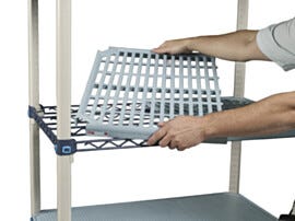 MetroMax Q Shelving System Quick adjust Open Grid shown with model | 1534-58 displayed