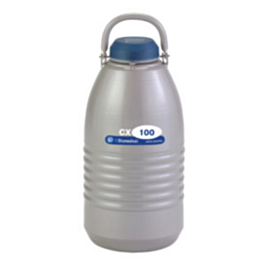 TW CX100 Vapor Shipper complies with IATA regulations and safely transports biological samples; static hold time 18 days, evaporation rate 0.2 liters per day | 6900-90 displayed