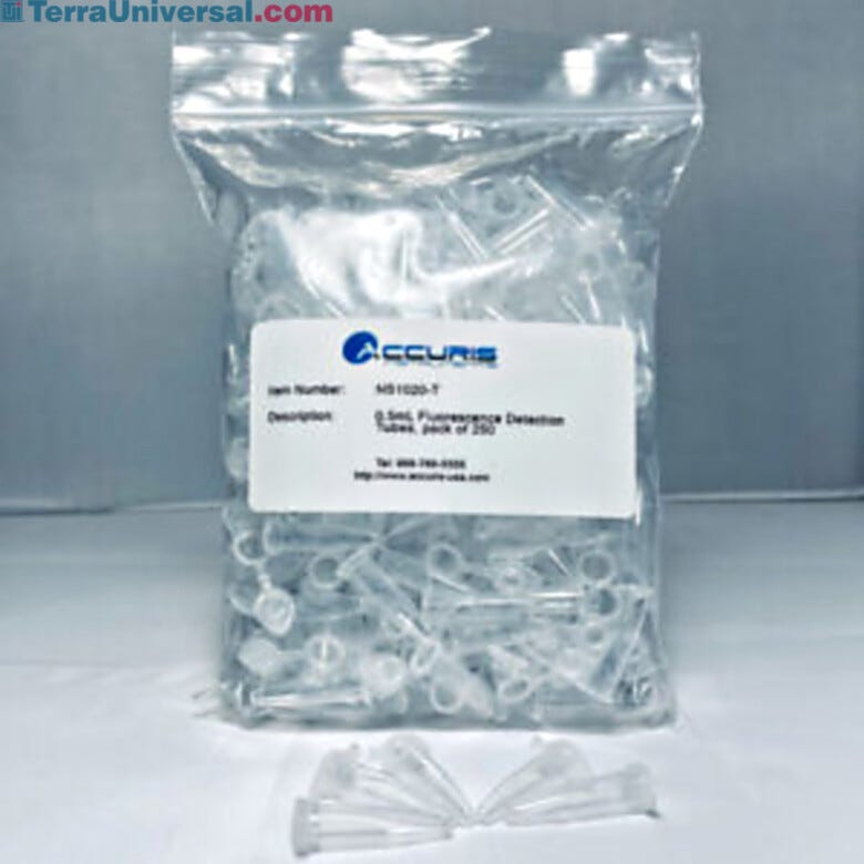 Each bag of fluorescence detection tubes contains 250 tubes