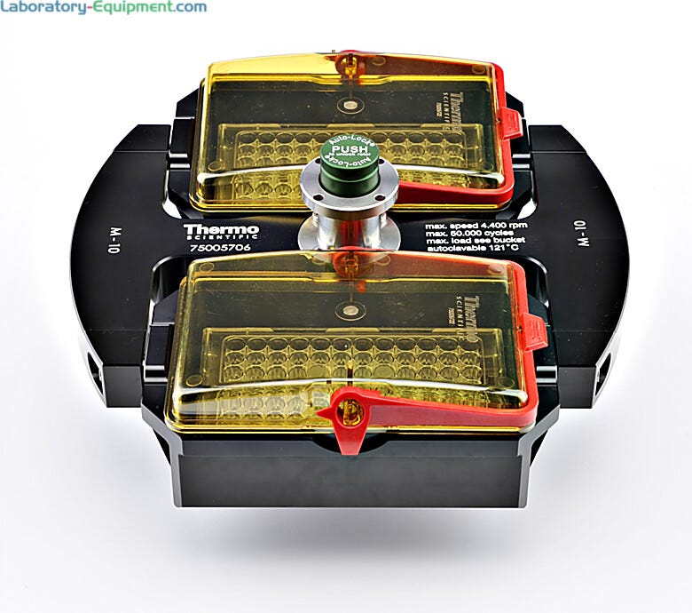 Allows all of the samples to swing outwards as the centrifuge is spun. | 1717-08 displayed