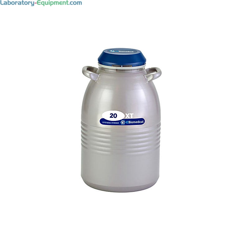 TW 20XT for long-term LN2 storage at cryogenic temperatures has a 20.7L capacity, a 230-day static hold time and a lockable lid; includes six 11