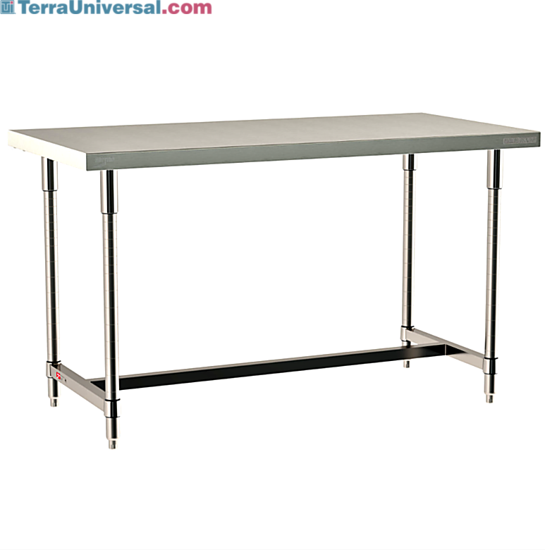 All 304 Stainless Steel TableWorx Work Tables with I-Frame by Metro for lab, electronics, pharma and general science applications; sizes and mobile options | 1545-PP-02 displayed