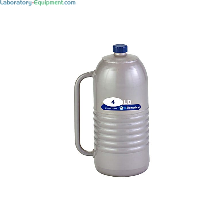 TW 4LDB Dewar by IC Biomedical with 4-liter LN2 capacity and a snap-on cap closure for secure sample storage and dispensing  |  6901-00 displayed