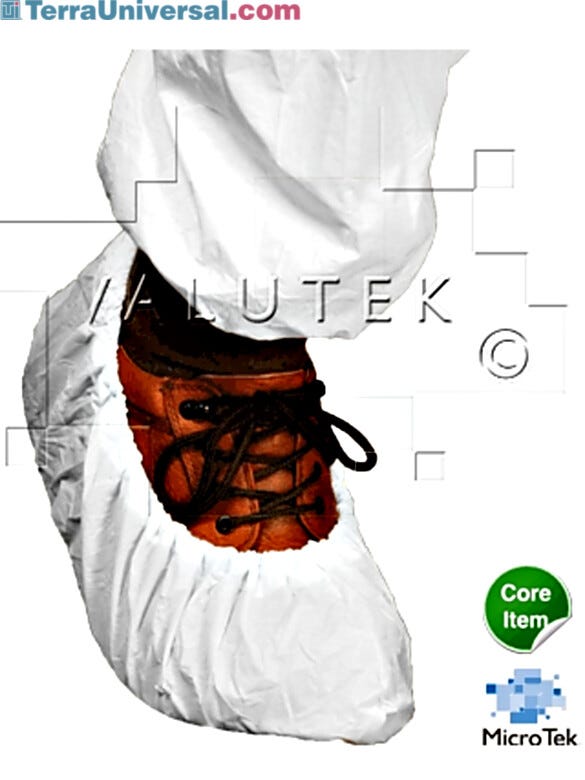 Polyethylene XL shoe covers  |  5605-64 displayed