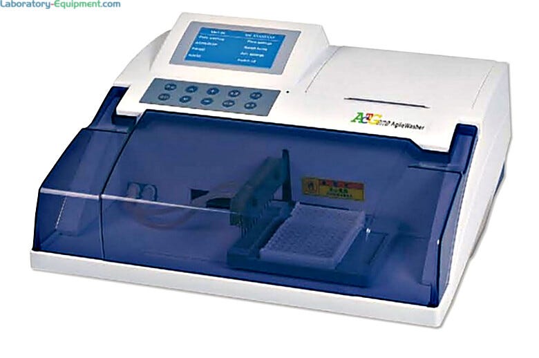 AgileWasher ELISA Plate Washer by ACTGene for 96 or 48-well microplates and strip tubes and stores 99 wash protocols