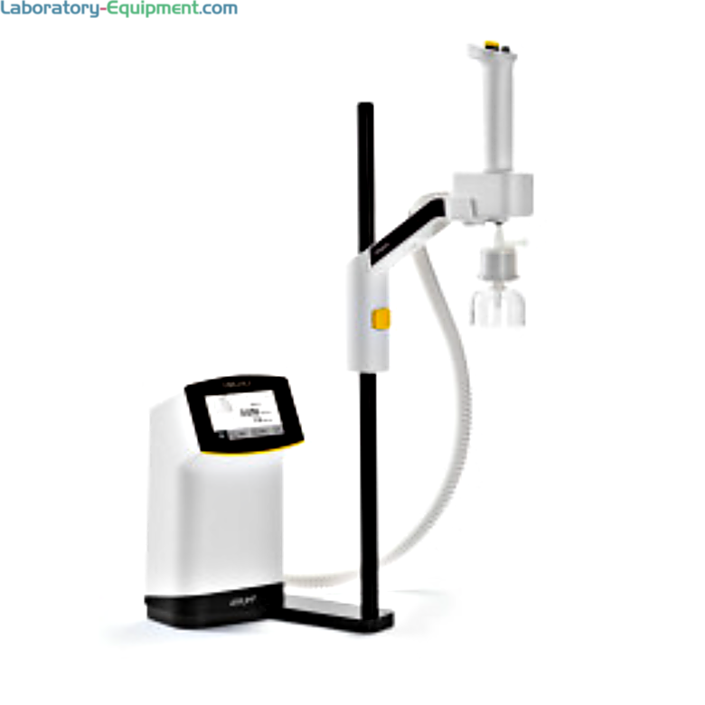 Benchtop ultrapure remote dispenser with a 2L/min flow rate and a touchscreen display connects with Arium Comfort and Arium Pro models for Type 1 water supply | 1017-PP-14 displayed