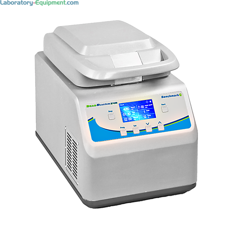 BeadBlaster 24R Refrigerated Microtube Homogenizers by Benchmark Scientific with a 24 x 2.0ml tubes capacity and a temperature range of -10°C to ambient  |  2815-PP-05 displayed