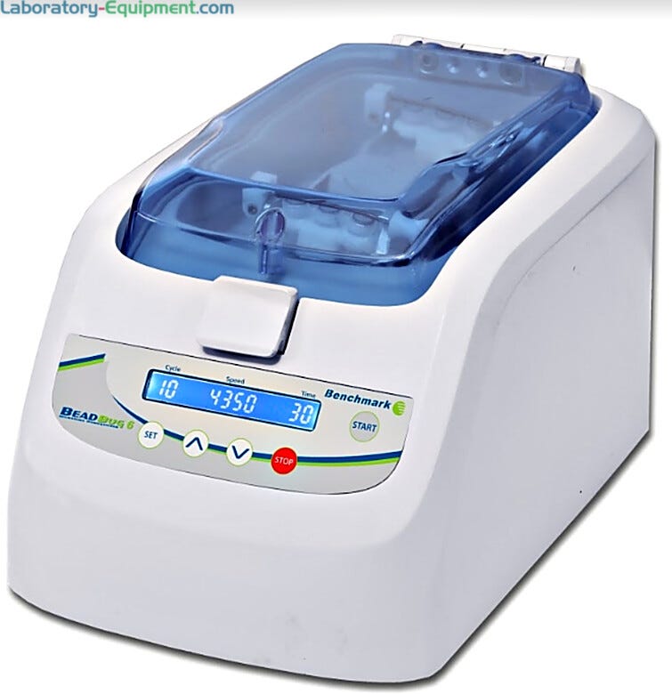BeadBug 6 Position Homogenizers by Benchmark Scientific with a 3-D shaking method for nucleic acid and proteins; accepts various bead materials and sizes  |  2826-12 displayed