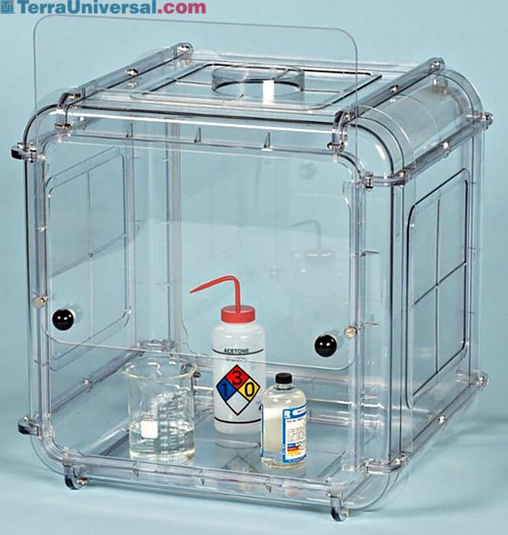Clear polycarbonate fume hood. | 3308-23 displayed