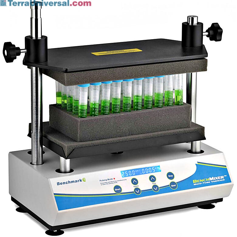 Heavy-duty BenchMixer XL provides hands-free mixing in tubes, flasks, vials or cylinders for up to 100 hours; ideal for use in medium to high-throughput labs  |  2829-26 displayed