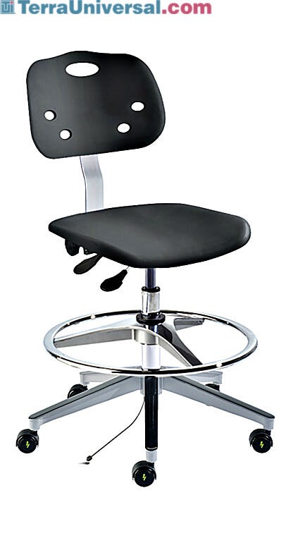 Biofit black ArmorSeat high bench chair includes wide aluminum base, 22