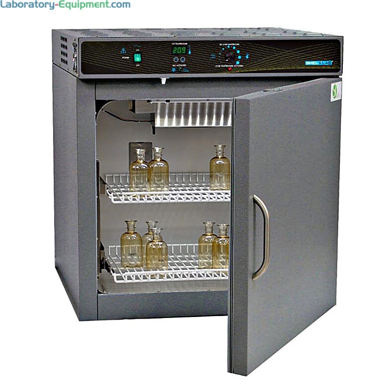 Shel Lab B.O.D.Thermoelectric Cooled Incubator accepts 120 BOD bottles; includes 2 adjustable shelves with a 75 lb. load capacity | 3901-34 displayed