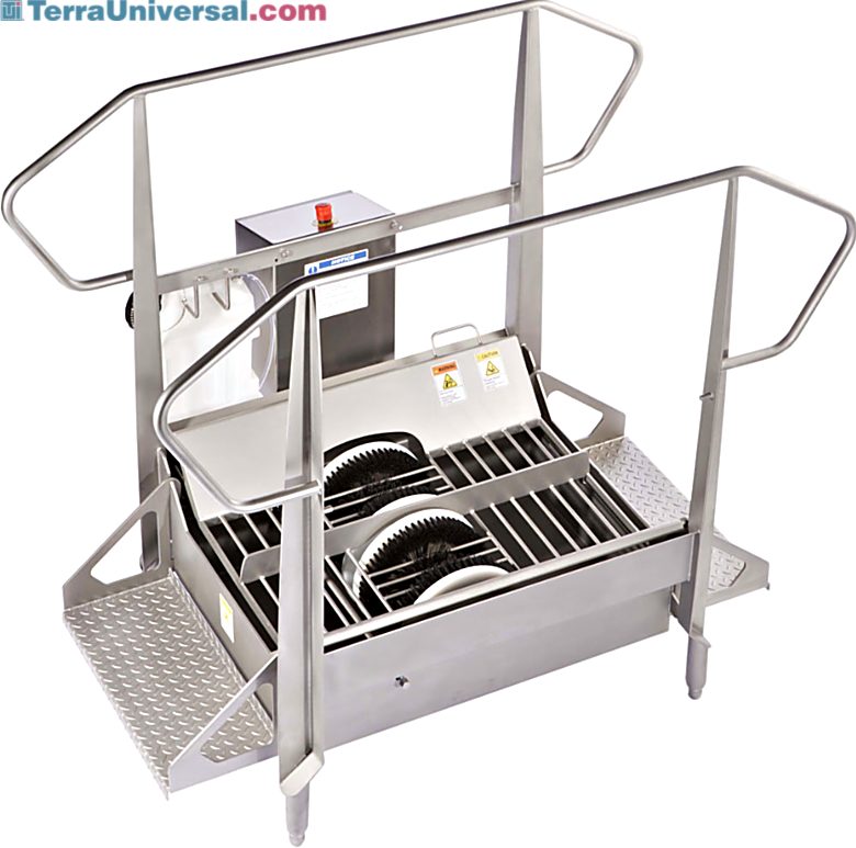Stainless steel BSX800-DAF Compact Walk Through Dual Wet Boot Scrubber for medium traffic applications include 2 ½