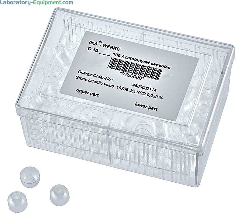 Capsules prevents splashing of the sample when igniting | 6925-73 displayed