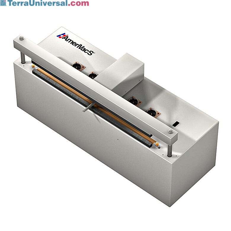 CAVS/CACN vacuum heat sealers from AmeriVacS have built-in air compressors and are designed for industrial use  |  4052-16 displayed