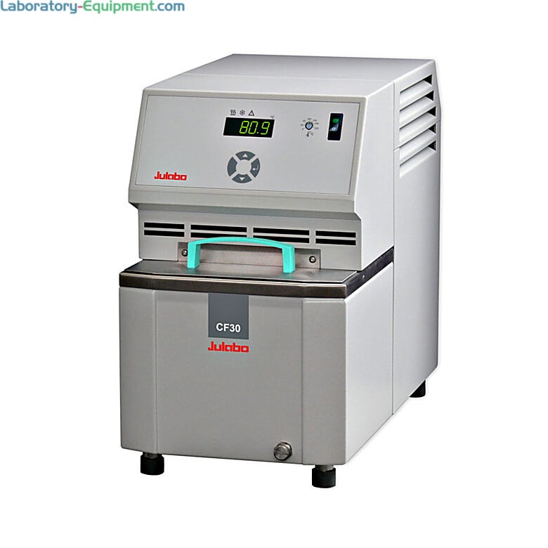 CF30 Cryo-Compact Circulator by Julabo with a -30°C to +150°C temperature range, a 3.5L capacity, RS232 interface, and a 15L/min flow rate for routine applicati | 2540-04 displayed