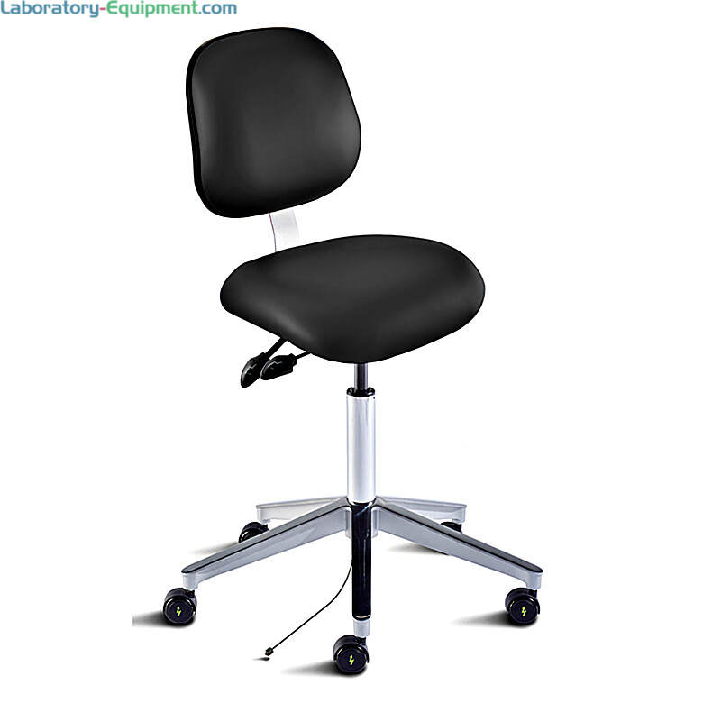 Biofit Elite Series Black High Bench Chair, Conductive Vinyl, Ergonomic, 22