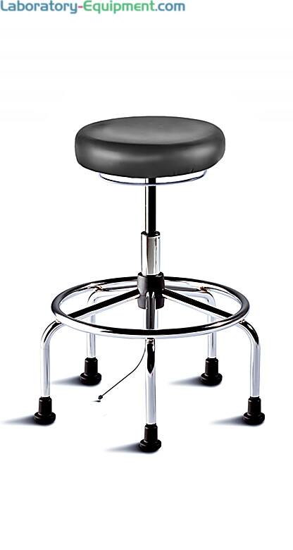 Biofit black ISO6 high bench seat for ESD applications includes tubular steel base, footring and 2