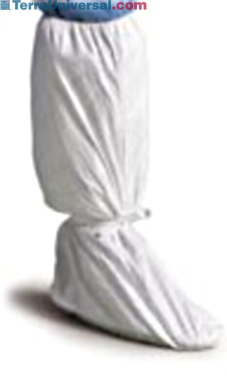 Tyvek boots are 20 inches (508 mm) high, with PVC sole, tunnelized elastic top and ankle | 1860-84 displayed