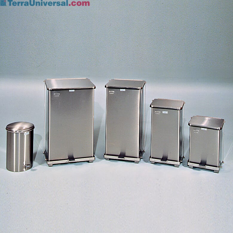 ValuLine® Stainless Steel Trash Cans from Rubbermaid come in 5 different sizes
