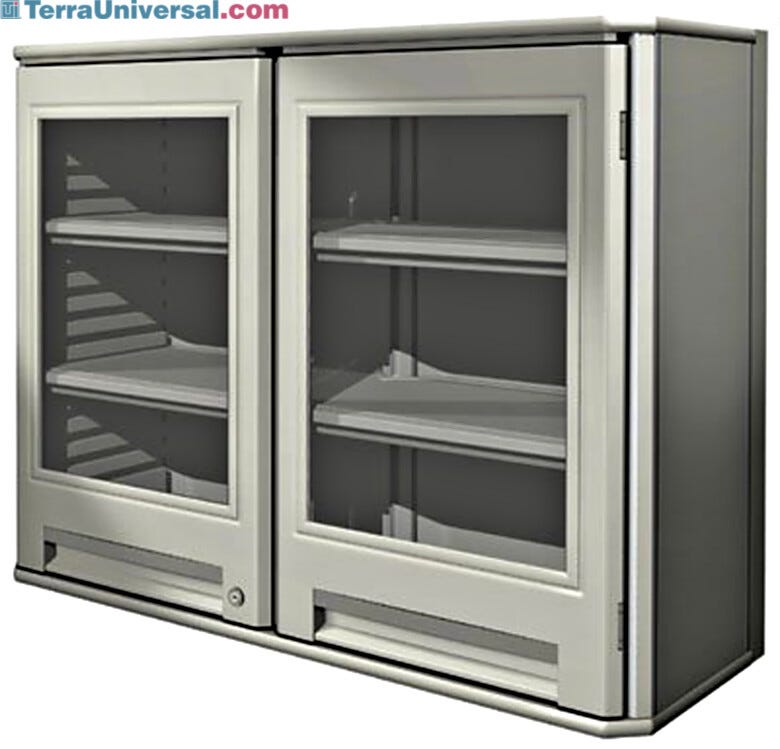 Feature a rugged aluminum internal frame, dent-resistant polymer shell, clear doors, adjustable shelves | 1306-88 displayed