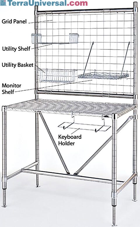 Allows to add grid panels for convenient attachment of shelves, keyboard holders, and other accessories | 2650-88 displayed