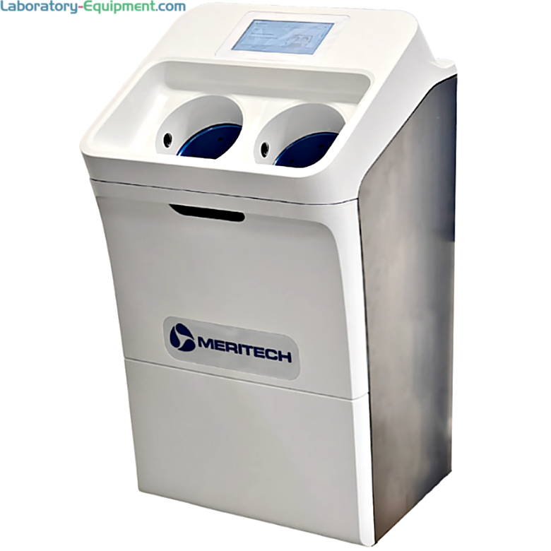 CleanTech EVO Wall Automated Handwashing Station by Meritech removes more than 99% of dangerous pathogens in 12 seconds; #CT-EVO-W includes hygiene solution  |  1017-61 displayed