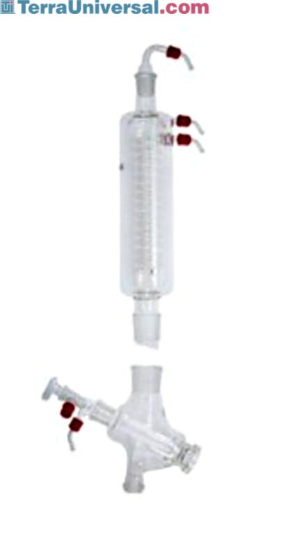 Vertical condensers, vertical-intensive condensers with manifold and dry ice condensers efficiently feed solvent | 6924-26 displayed