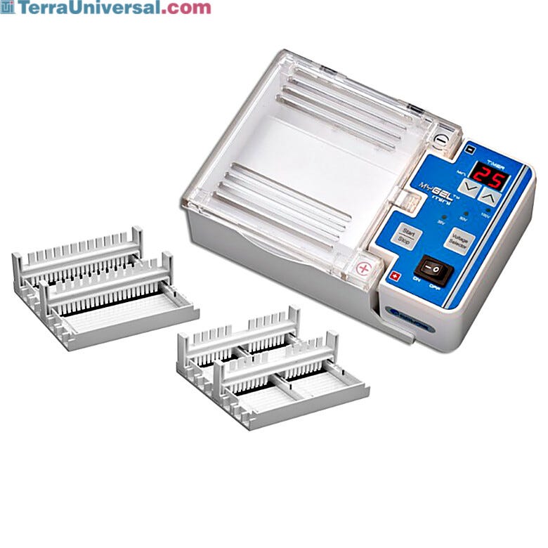 myGel Mini includes gel box, safety lid, 6 gel trays, casting stands and 2 double-sided combs | 2830-00 displayed
