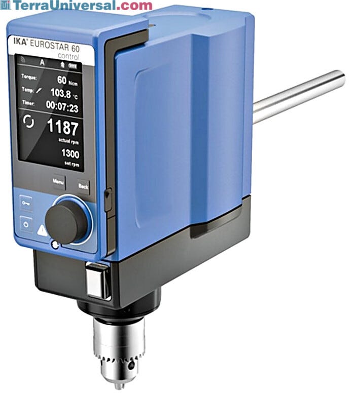 EUROSTAR 60 control Overhead Stirrer with wireless and Bluetooth technology ideal for use in fume hoods and biosafety cabinets; 40L capacity  |  6926-91 displayed