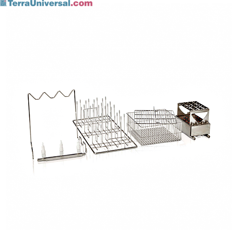 Labconco FlaskScrubber Starter Kit #4577200 includes: 24-pace pipette insert, graduated cylinder insert, utensil basket w/ cover, 48-pin insert and upper rack  |  6921-89 displayed