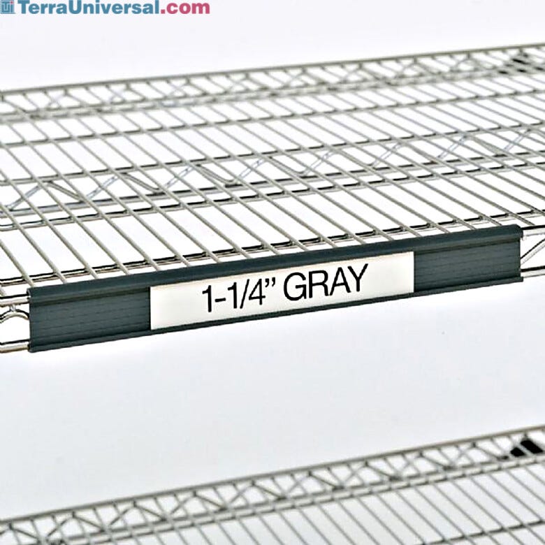 Grey plastic shelf marker for InterMetro carts and shelving | 1303-52 displayed