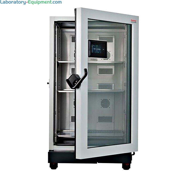 Solid or glass door Heratherm CO2 Chambers by Thermo Fisher Scientific with temperature, humidity and CO2 controls provide stable conditions for sample growth  |  1410-PP-12 displayed