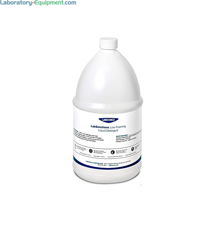 LabSolutions low-foaming liquid detrgent is specially formulated for Labconco glassware washers  |  6921-77 displayed