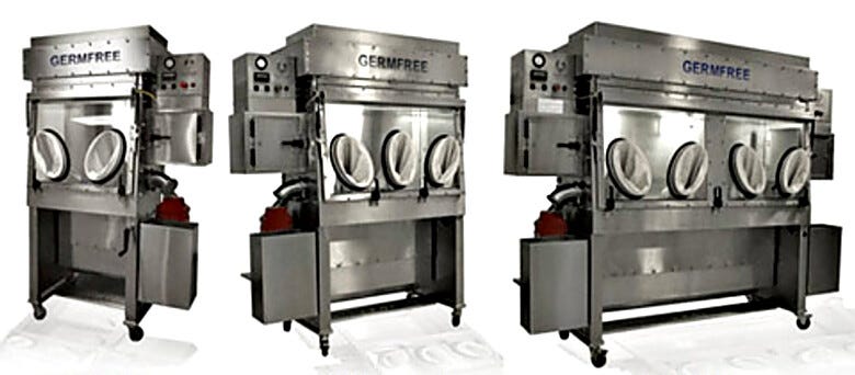 Germfree Glovebox Isolator meets USP 797 (positive pressure) and USP 800 (negative pressure) requirements (with optional waste containers) | 5607-15 displayed