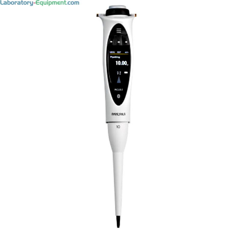 Single-channel LH-747021 Picus 2 Electronic Pipette by Sartorius with a 0.2–10 μl volume range, an adjustment wheel, safety features and connectivity