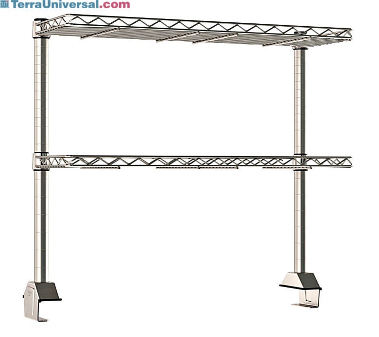 Engineered to optimize workspace efficiency and organization the 2 included shelves keep frequently used items within reach and off the work surface  |  1542-40 displayed