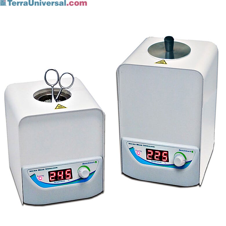 Benchmark Scientific's glass bead sterilizer quickly disinfects forceps, scalpels, scissors, and other dissection tools | 2815-PP-01 displayed