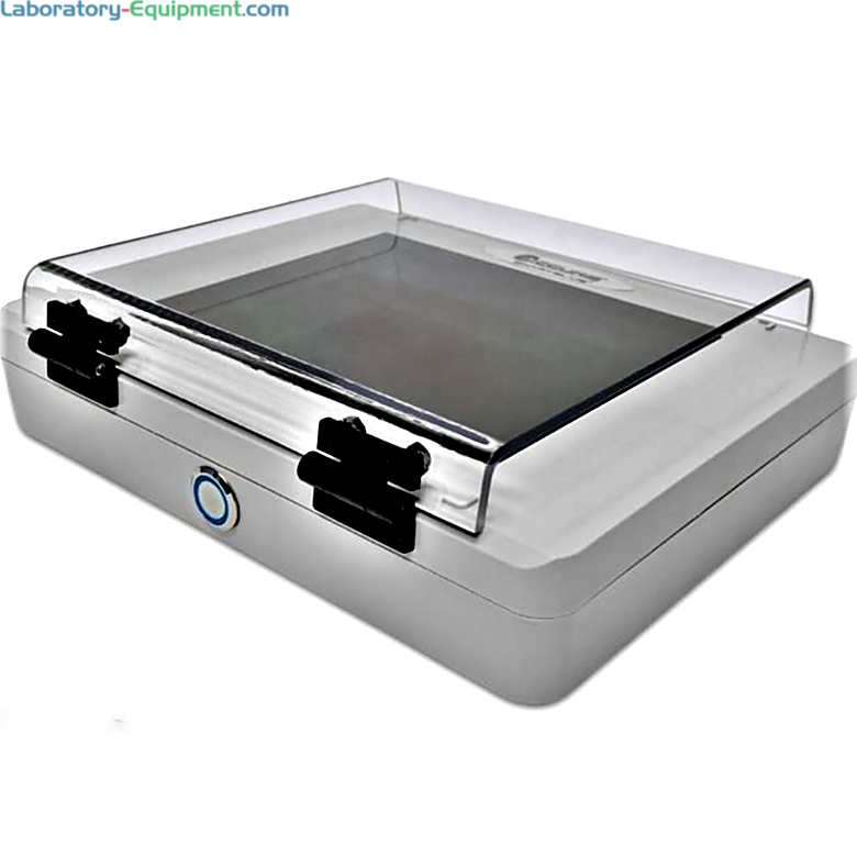 MyView E3100 Transilluminator by Accuris with 302 nm, four 6W UV bulbs, a 165 x 135 mm viewing surface and a UV blocking cover; compatible with SmartDoc
