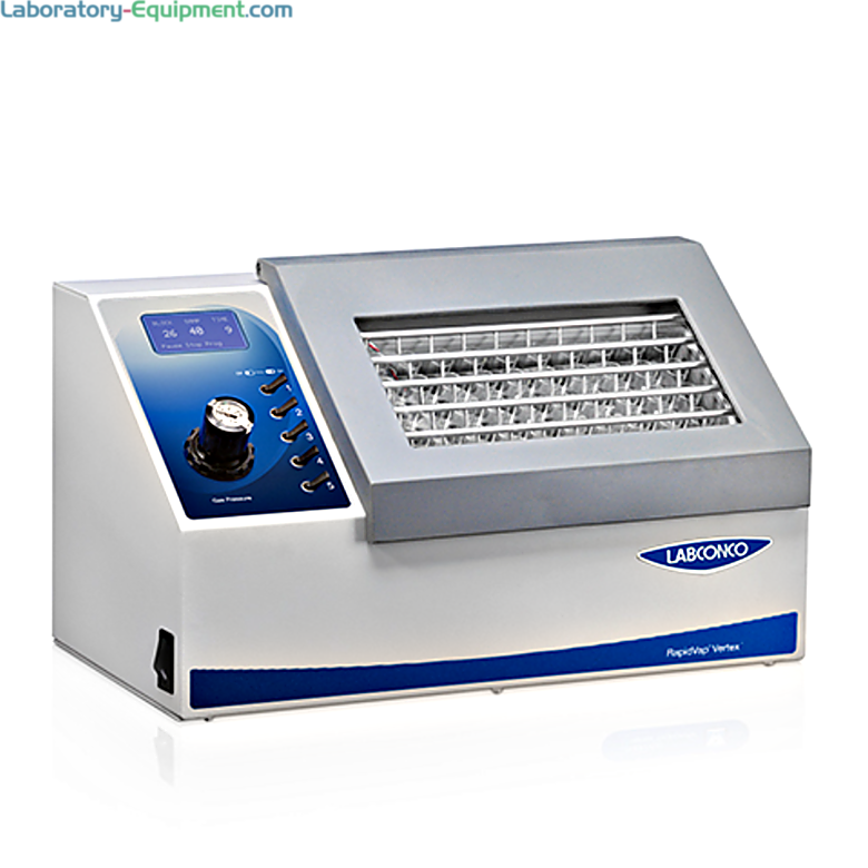 Portable RapidVap Vertex Dry Evaporators by Labconco speed evaporation of up to 50 samples at the same time and stores up to 10 programs;115V and 230V models  |  6922-PP-02 displayed