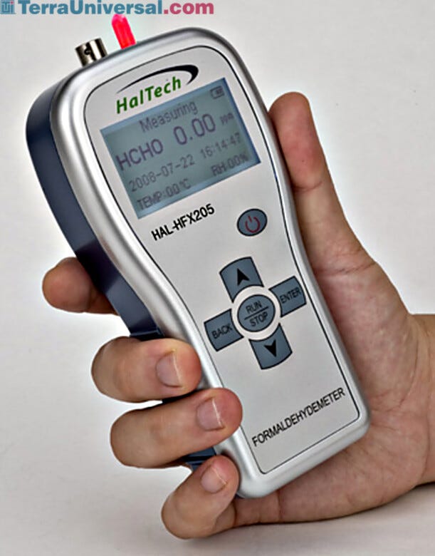 Handheld formaldehyde meter.  |  1510-40 displayed