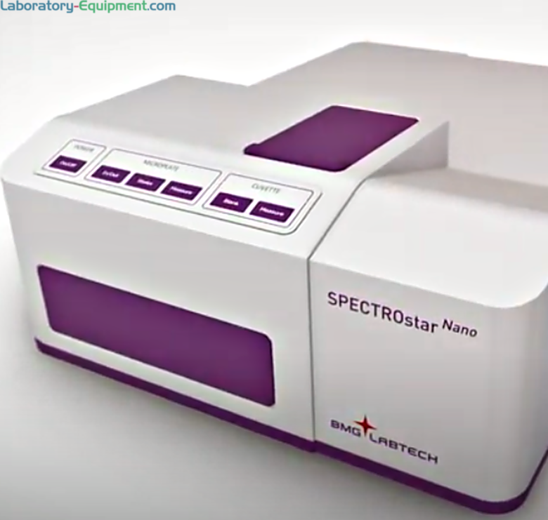 UV/Vis spectrometer-based SPECTROstar Nano Plate Reader for microplates and cuvettes measures full spectrum absorbance (220-1000 nm) in less than 1 second/well | 8000-86 displayed