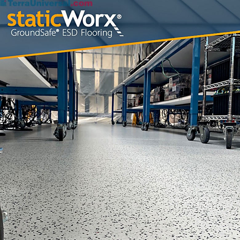 StaticWorx GroundSafe ESD flooring provides reliable static control across cleanroom environments   |  1017-63 displayed