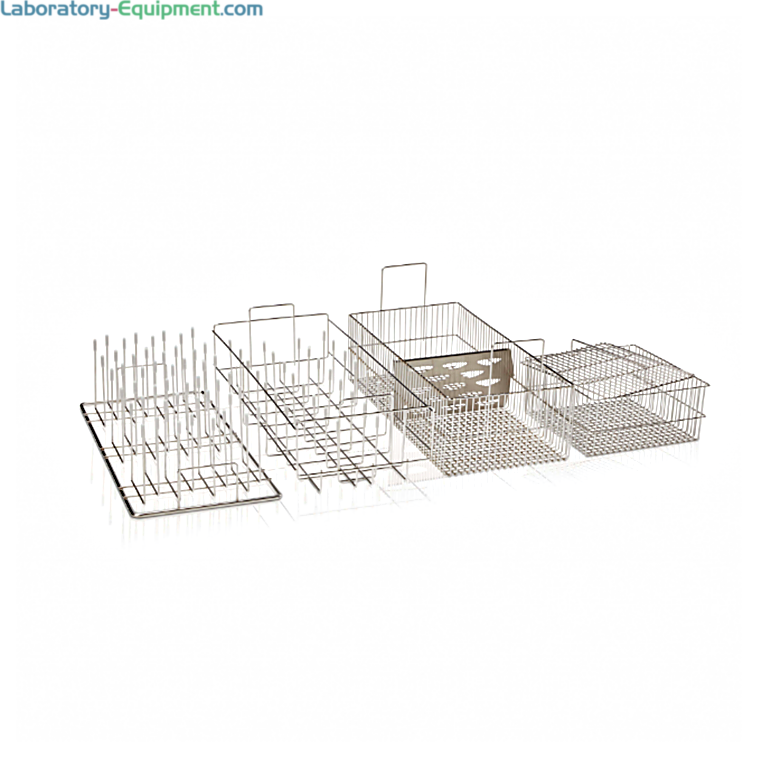 Labconco SteamScrubber Starter Kit #4577100 for wide-mouth beakers includes: blue tube insert, utensil basket with cover, 32-pin and 48-pin inserts  |  6921-88 displayed