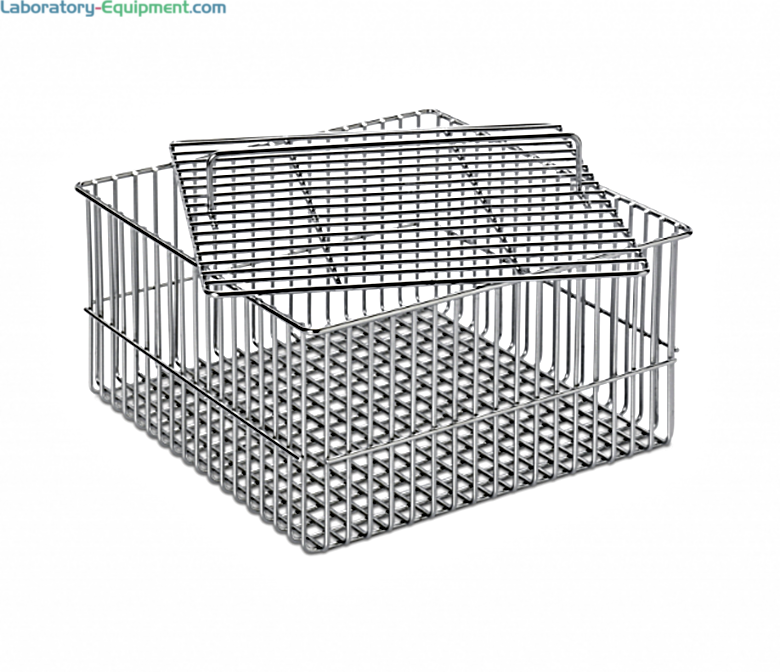 304 stainless steel Utensil Basket with Cover for upper and lower standard and spindle racks compatible with Labconco Labware Washers, 4573100  |  6927-72 displayed
