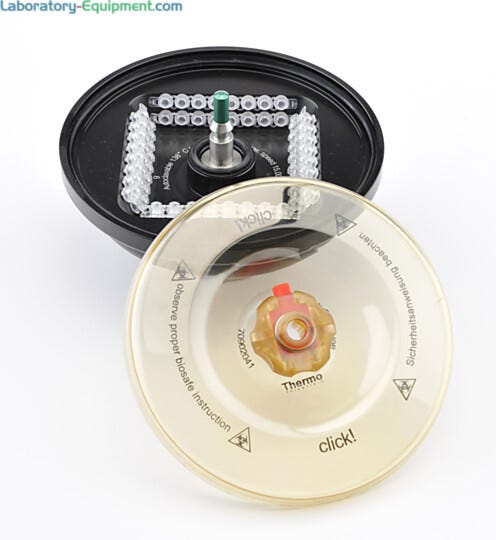 Designed to hold the sample containers at a constant angle relative to the central axis.  |  1717-15 displayed