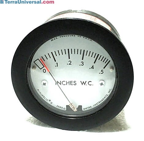 Easy to read and can safely operate at total pressures up to 30 psig  |  2625-43 displayed