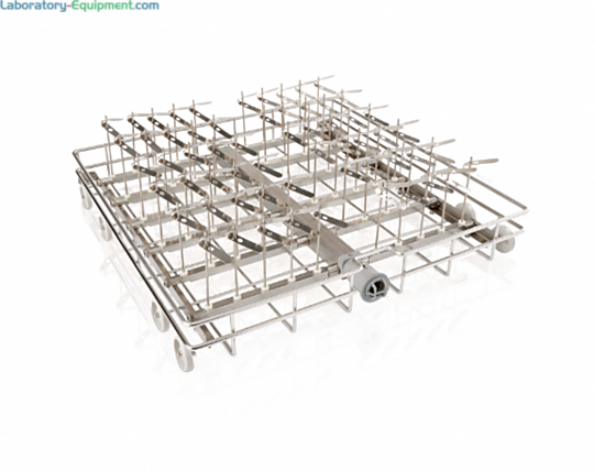 304 SS High-Capacity Lower Small Spindle Rack 4668901 compatible with Labconco SteamScrubber, FlaskScrubber and FlaskScrubber Vantage labware washers | 6927-47 displayed